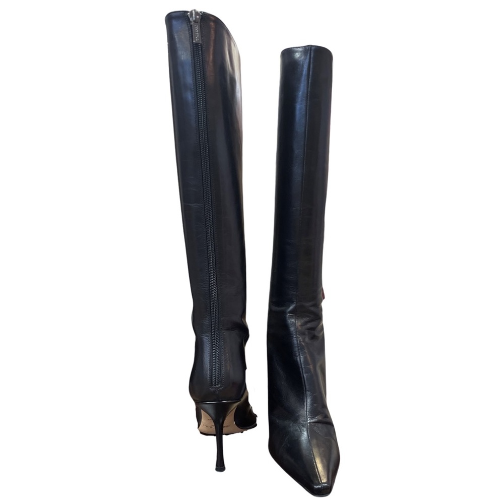 Jimmy Choo Black Leather knee high boots